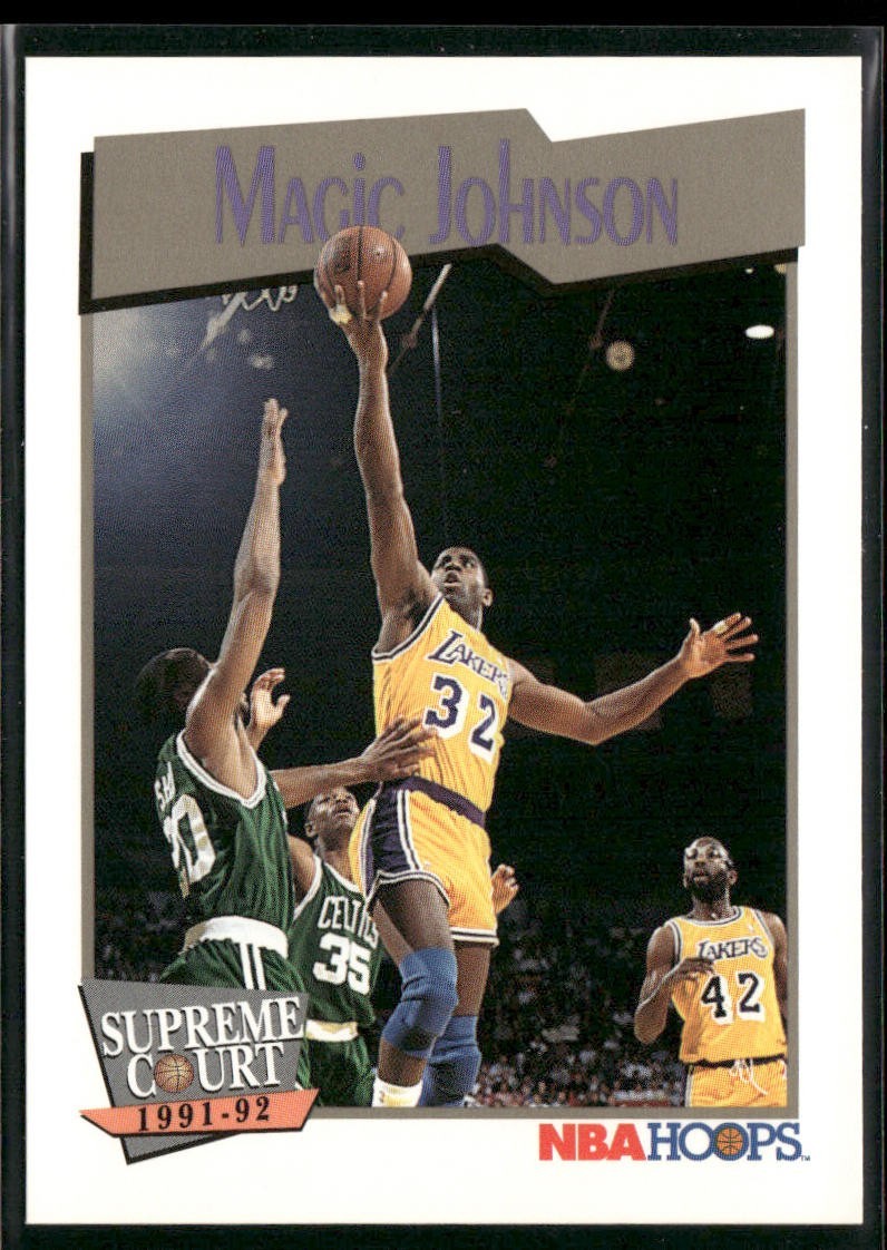 Magic Johnson Player Lot Bundle 10 Basketball Cards MJ002 Lakers back