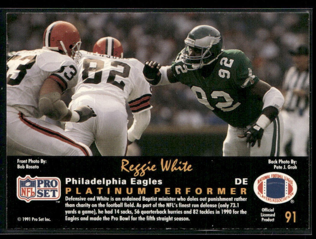 Reggie White Player Lot Bundle 10 Different Football Cards RW006 Eagles Packers back