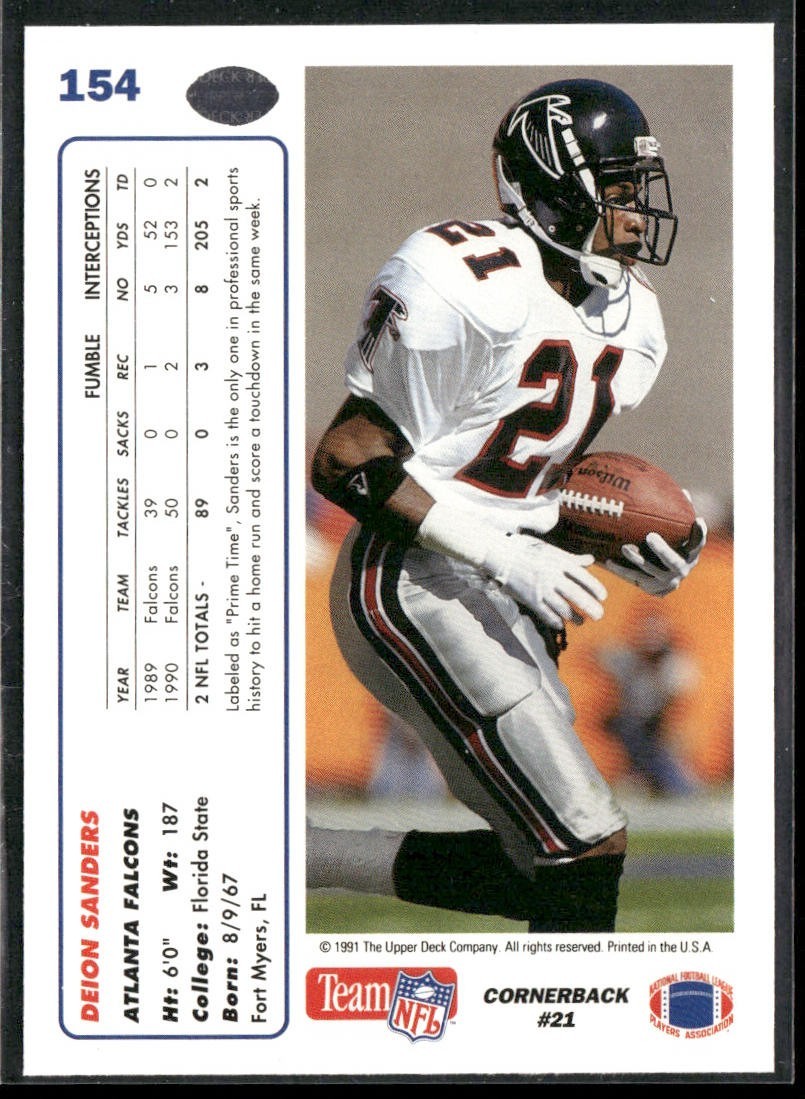 Deion Sanders Player Lot Bundle 10 Different Football Cards DS003 Falcons 49ers back