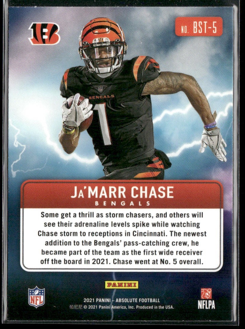 Ja'Marr Chase Player Lot Bundle 10 Different Football Cards JC004 Bengals 4 RC back