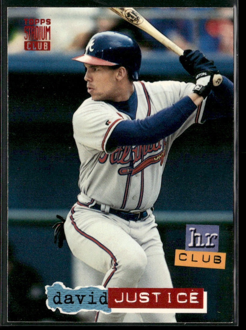 David Justice Player Lot Bundle 11 Different Baseball Cards DJ001 Braves back