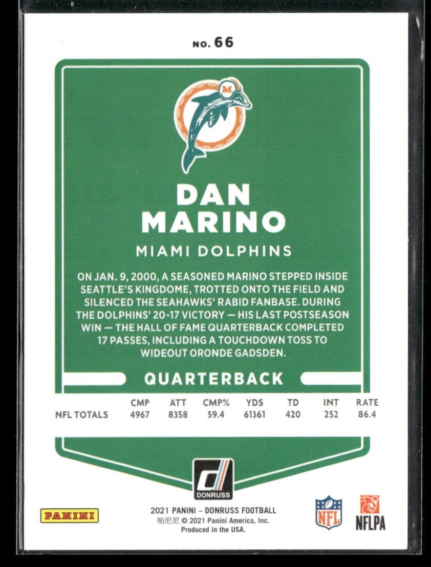 Dan Marino Player Lot Bundle 10 Different Football Cards DM001 Dolphins back