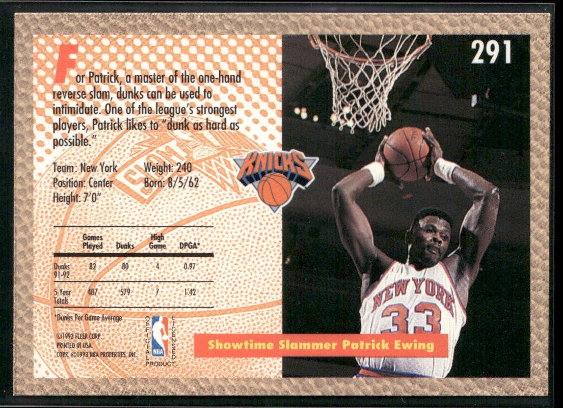 Patrick Ewing Player Lot Bundle 10 Basketball Cards PE006 New York Knicks back
