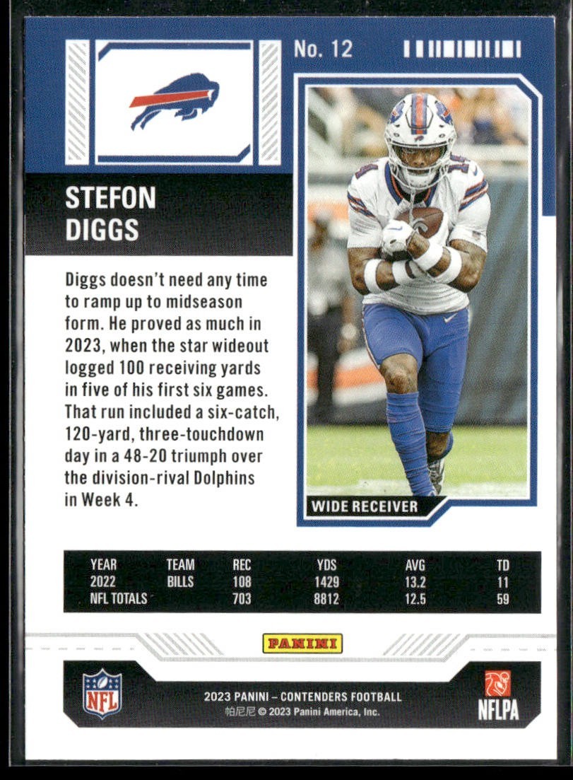 Stefon Diggs Player Lot Bundle 10 Different Football Cards SD003 Bills Vikings back