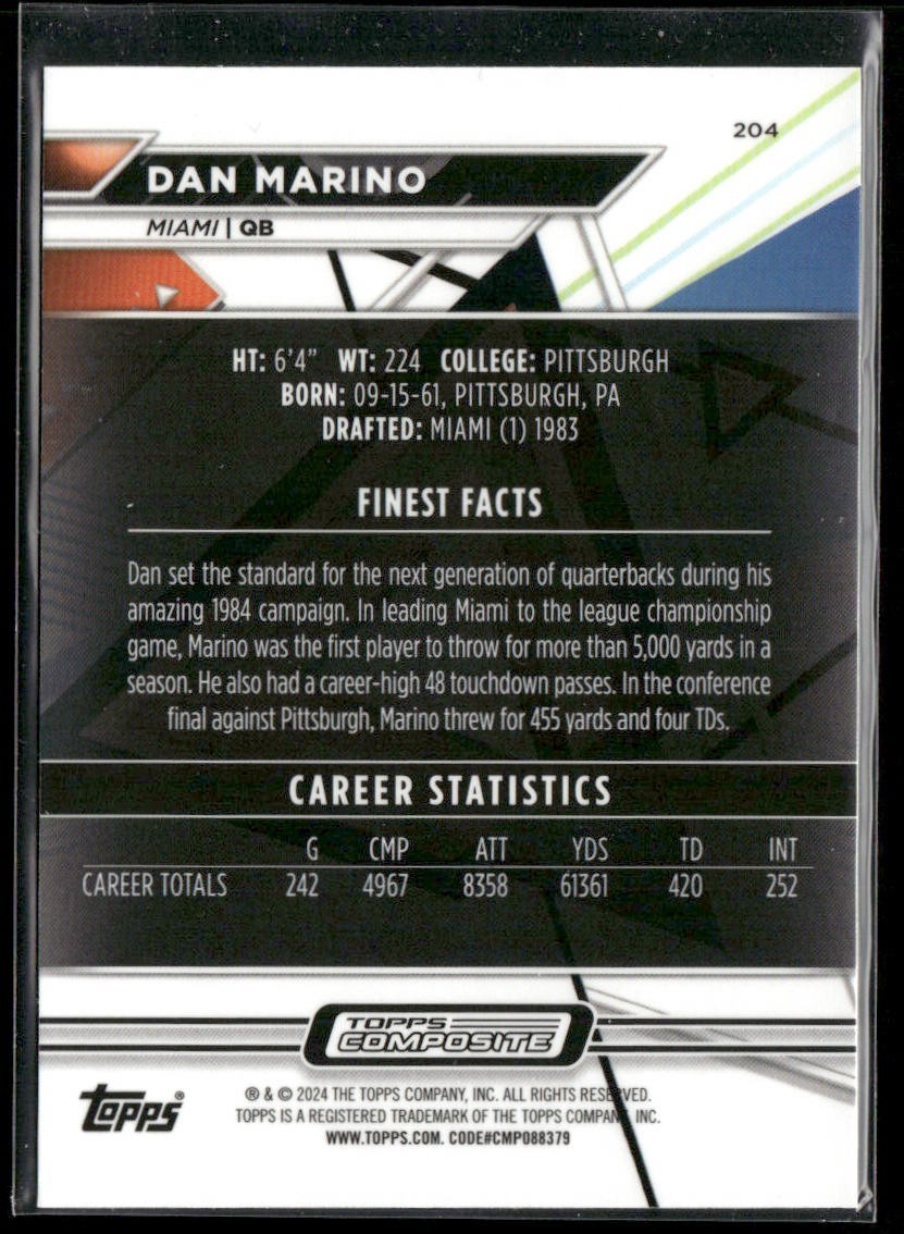 Dan Marino Player Lot Bundle 10 Different Football Cards DM005 Dolphins back