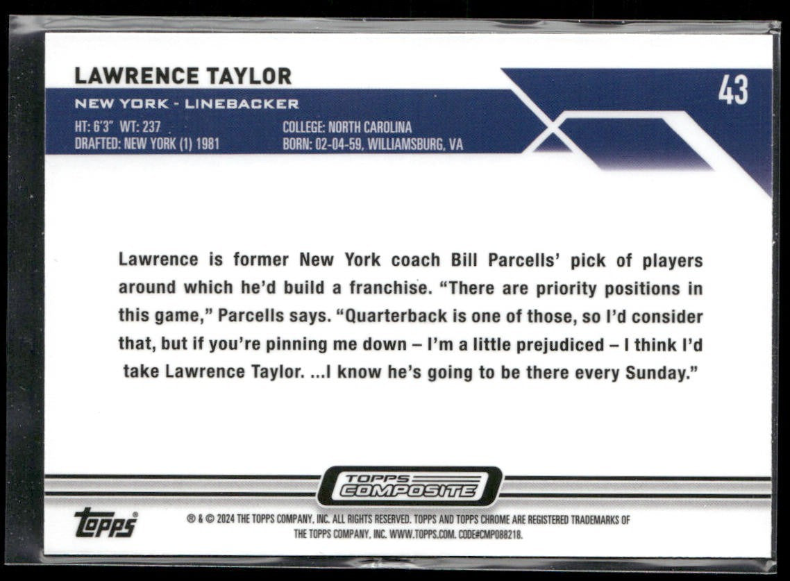 Lawrence Taylor Player Lot Bundle 10 Different Football Cards LT002 Giants back