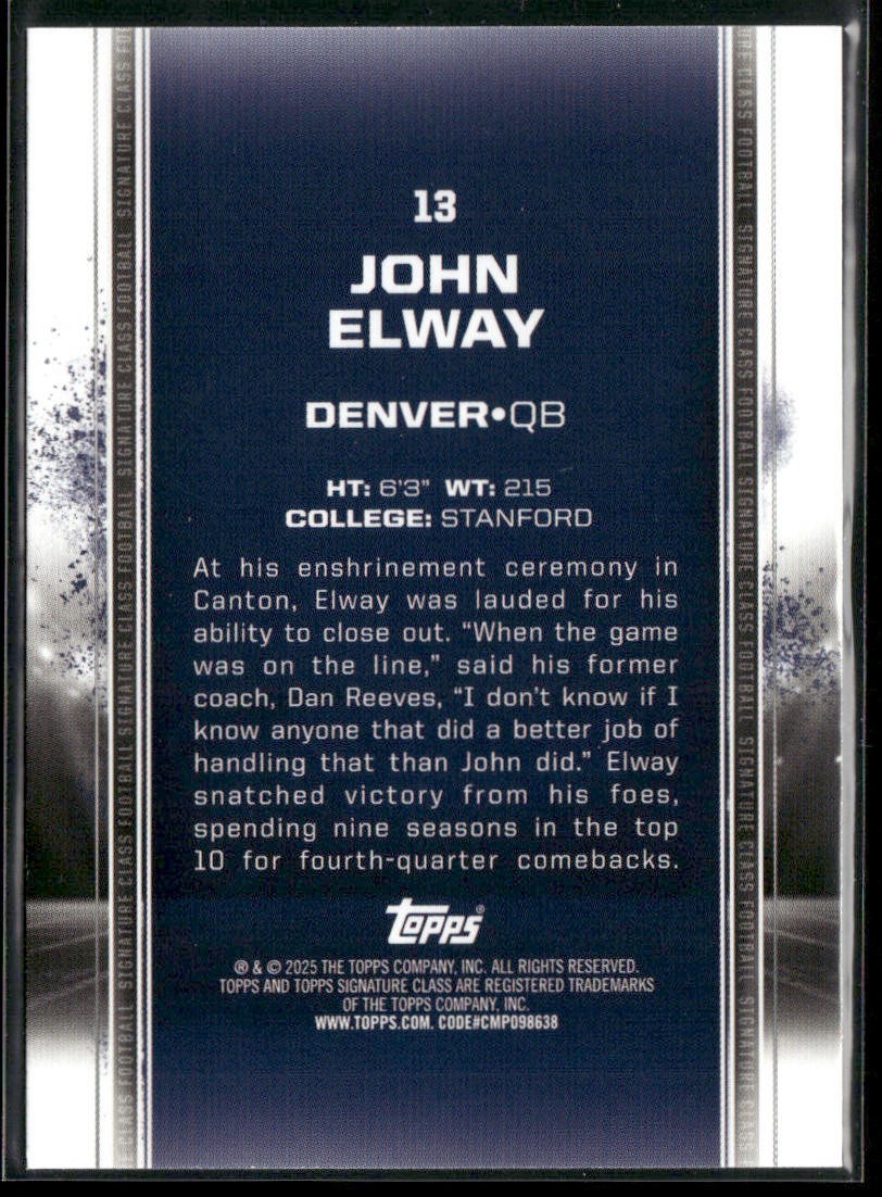 John Elway Player Lot Bundle 10 Different Football Cards JE006 Broncos back