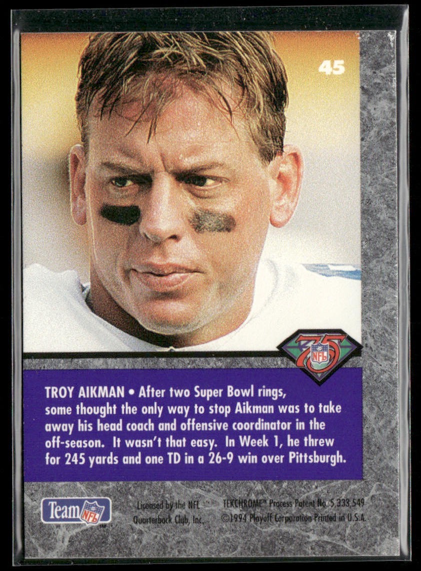 Troy Aikman Player Lot Bundle 10 Different Football Cards TA004 Cowboys back