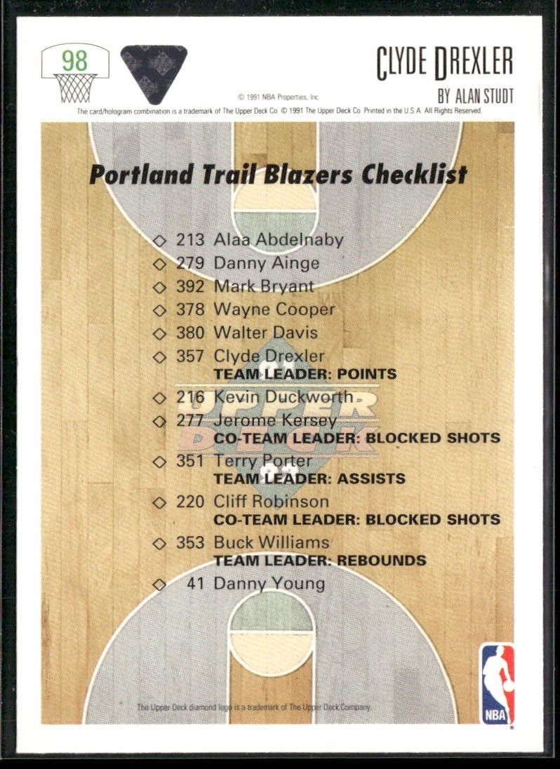 Clyde "The Glide" Drexler Player Lot Bundle 10 Basketball Cards CD003 Portland back