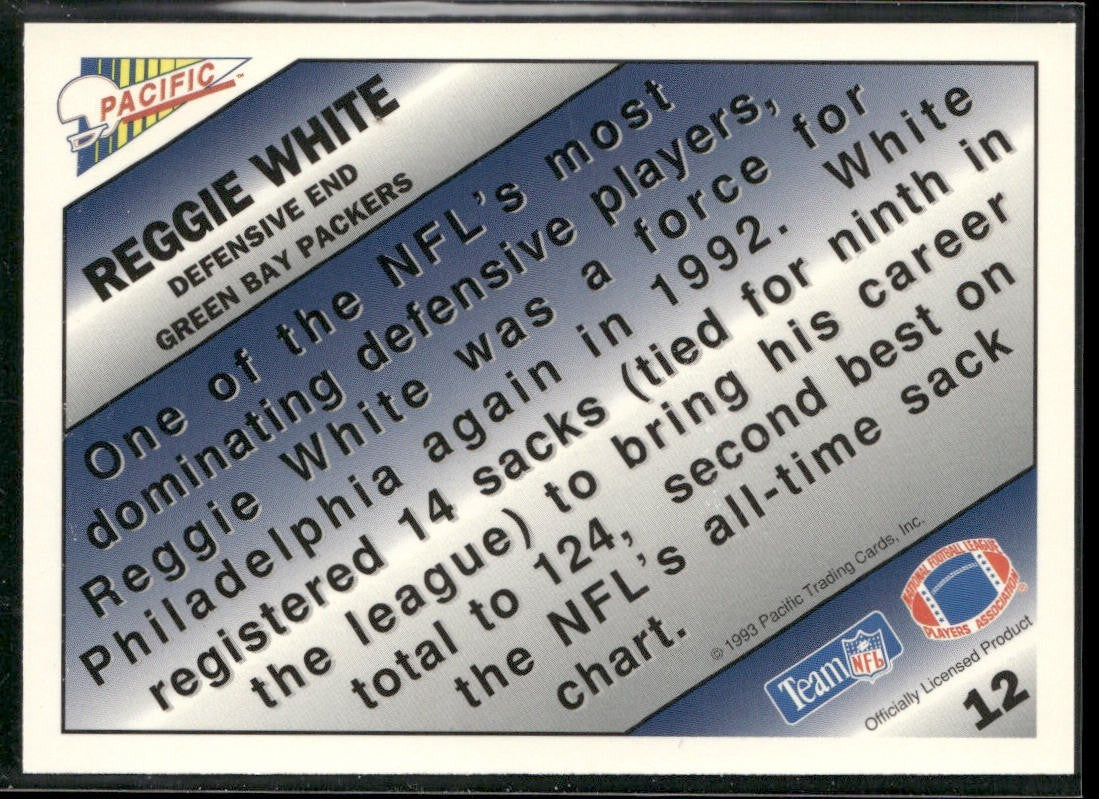 Reggie White Player Lot Bundle 10 Different Football Cards RW005 Eagles Packers back