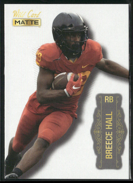 Breece Hall 2022 Wild Card Matte White #MB-6 Iowa State Cyclones front