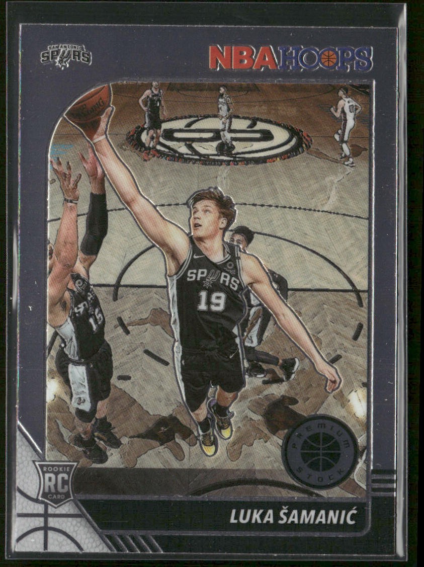 Luka Samanic 2019-20 Hoops Premium Stock Prizms Flash #216 RC San Antonio Spurs front