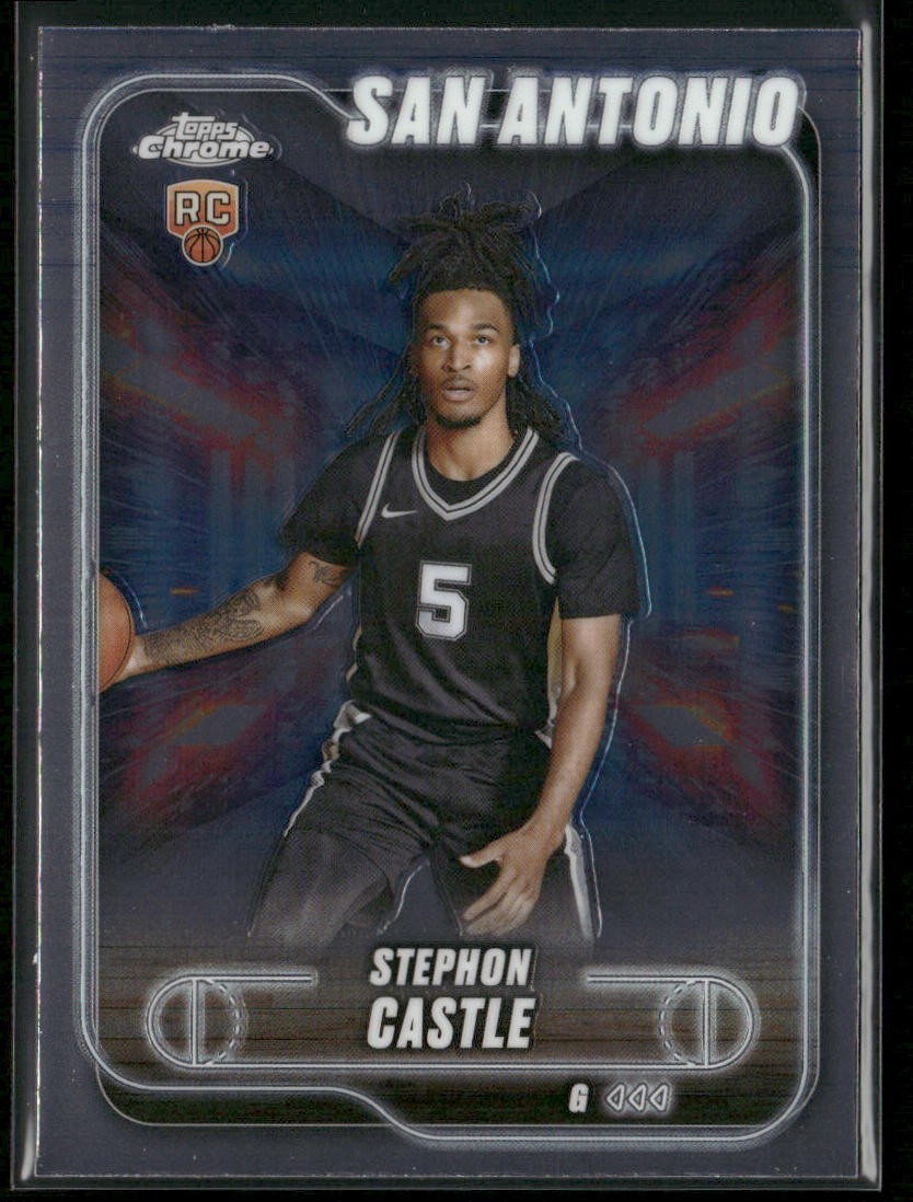 Stephon Castle 2024-25 Topps Chrome #122 RC San Antonio Spurs front