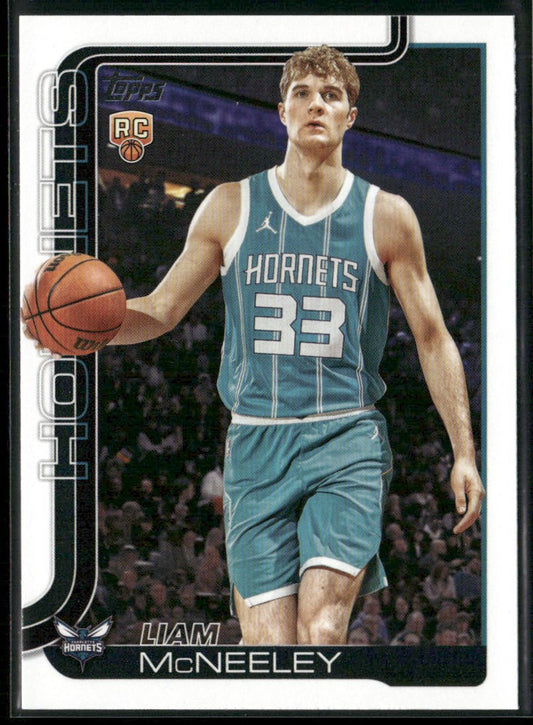 Liam McNeeley 2025-26 Topps #229 RC Charlotte Hornets front