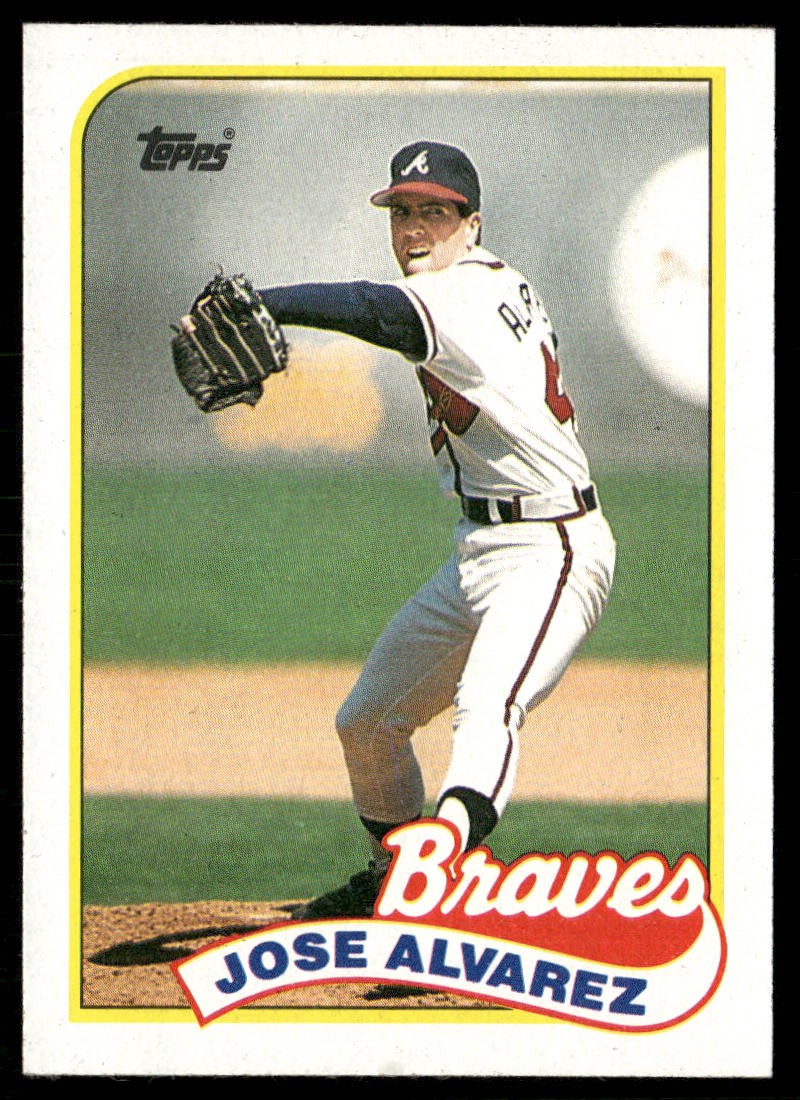 Jose Alvarez 1989 Topps #253 RC Atlanta Braves front