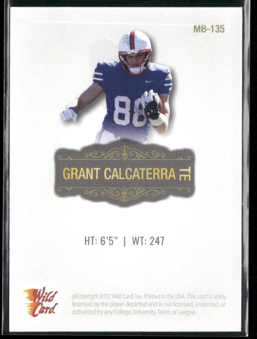 Grant Calcaterra 2022 Wild Card Matte White #MB-135 SMU Mustangs back